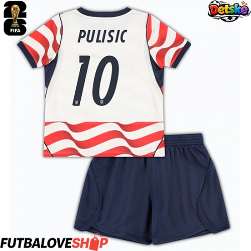 Dres Spojené štáty Christian Pulisic #10 Domáci pre deti MS 2026 Krátky Rukáv (+ trenírky)